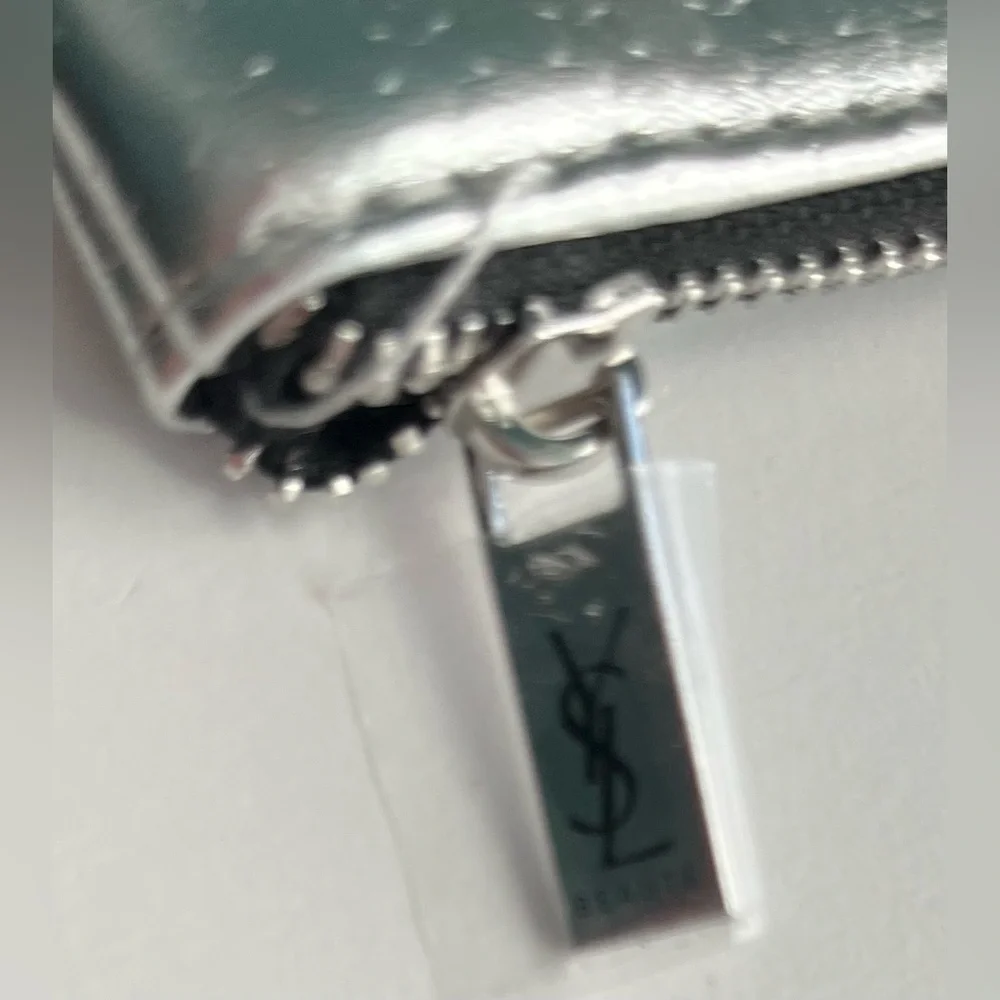 YSL Beaute Silver Argent Stars Cosmetic Pouch